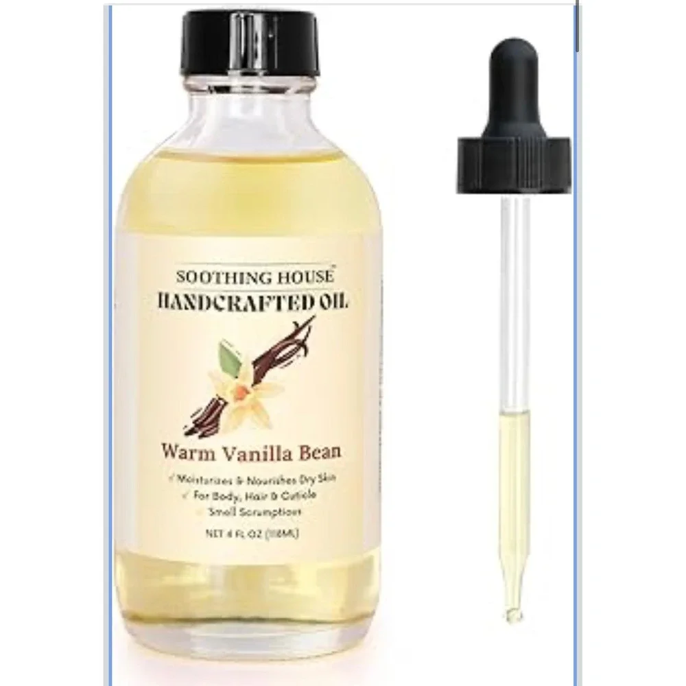 Soothing House Handcrafted Hair & Body Oil Warm‎ Vanilla Bean 4oz Jojoba Coconut